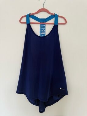 Nike Dark Blue Tank with Teal Racerback Straps